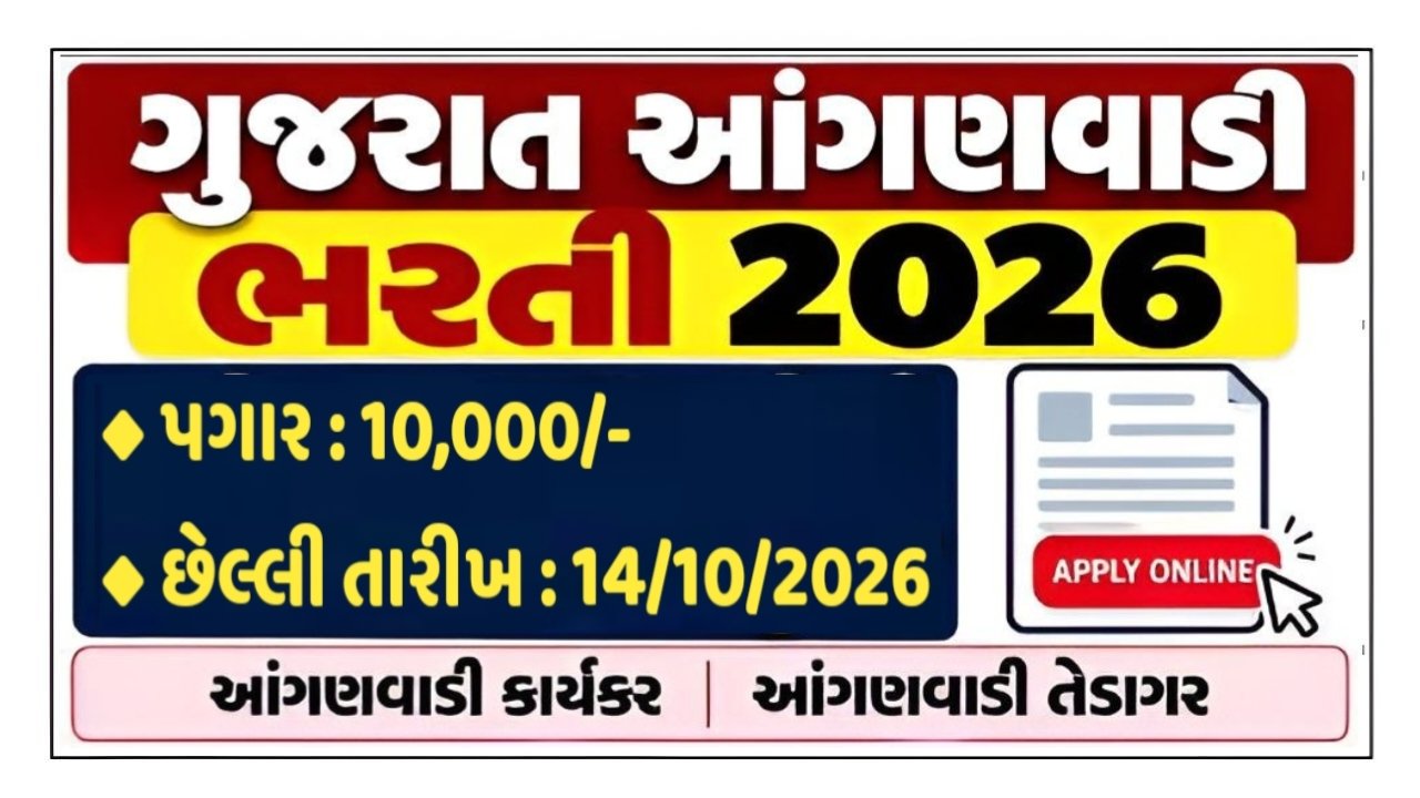 Gujarat Anganwadi Recruitment 2026 Apply Online